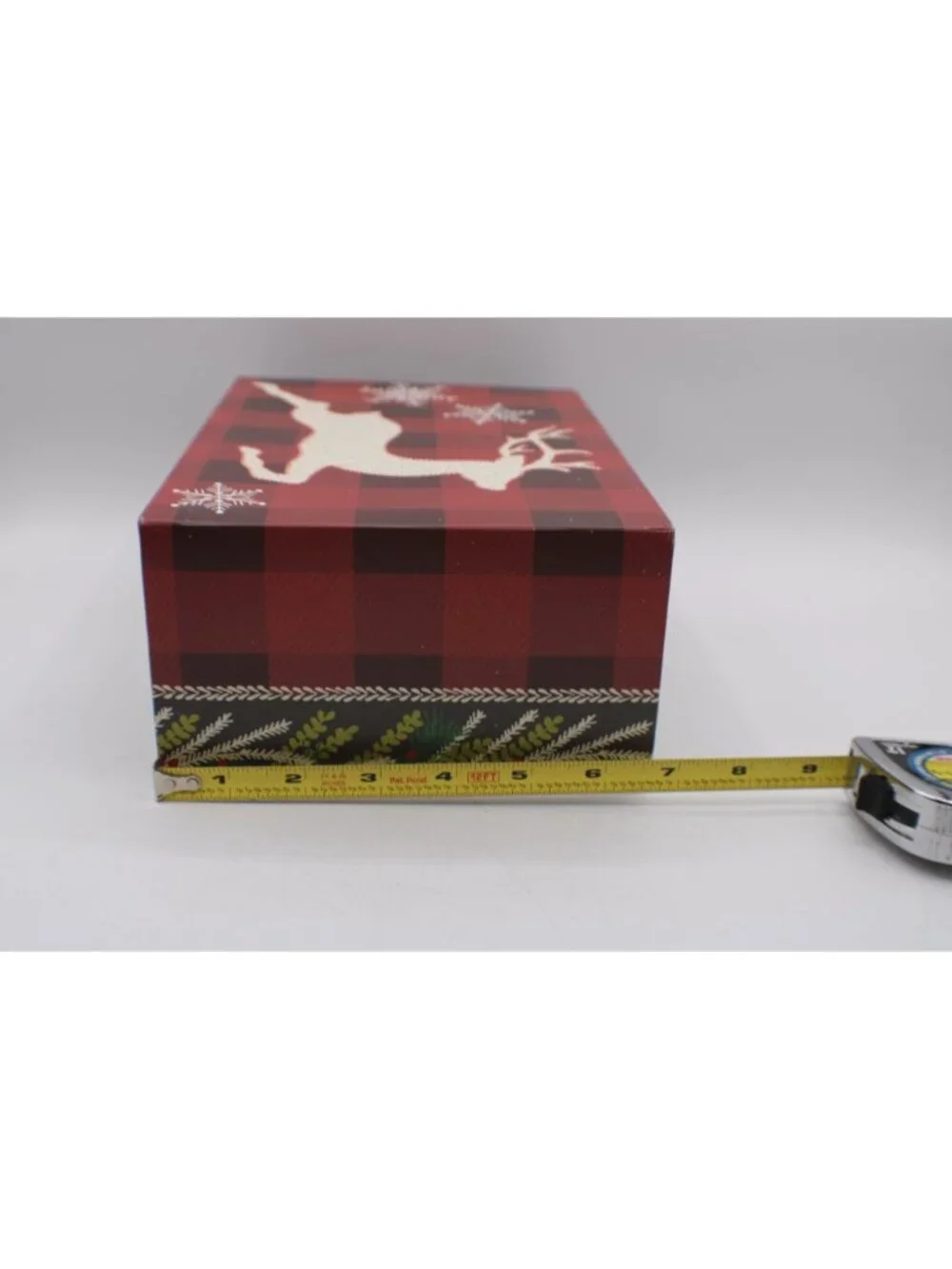 Harry and David Buffalo Plaid Reindeer Gift Box Keepsakes Gifting Holiday Empty